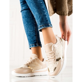 TRENDI Bequeme beige Turnschuhe 1