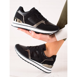 TRENDI Schwarze Turnschuhe auf der Plattform 1