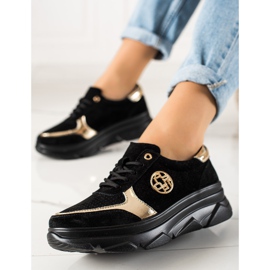 Filippo Ledersneaker auf der Plattform schwarz 2