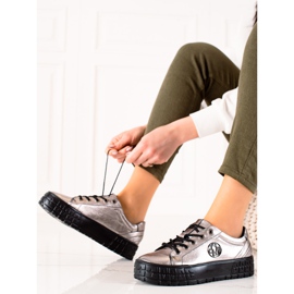 Filippo Ledersneaker auf der Plattform beige 1