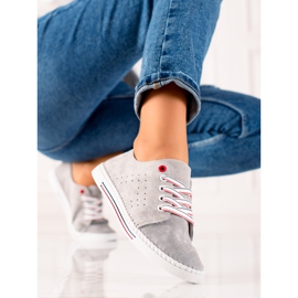 Filippo Klassische Ledersneaker grau 2