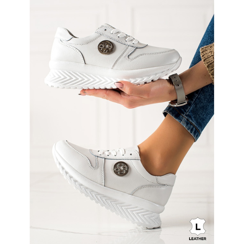 Filippo Klassische Ledersneaker weiß 1