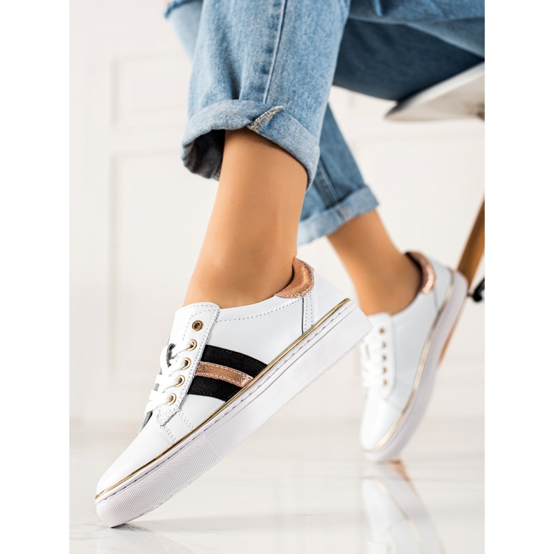 Sport-Sneaker aus VINCEZA-Leder weiß 1