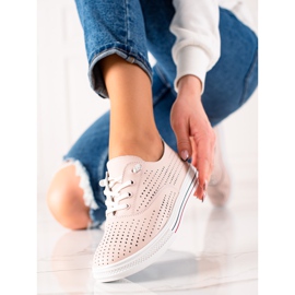 Sneakers aus durchbrochenem Leder VINCEZA rosa 1