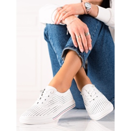 Sneakers aus durchbrochenem Leder VINCEZA weiß 1