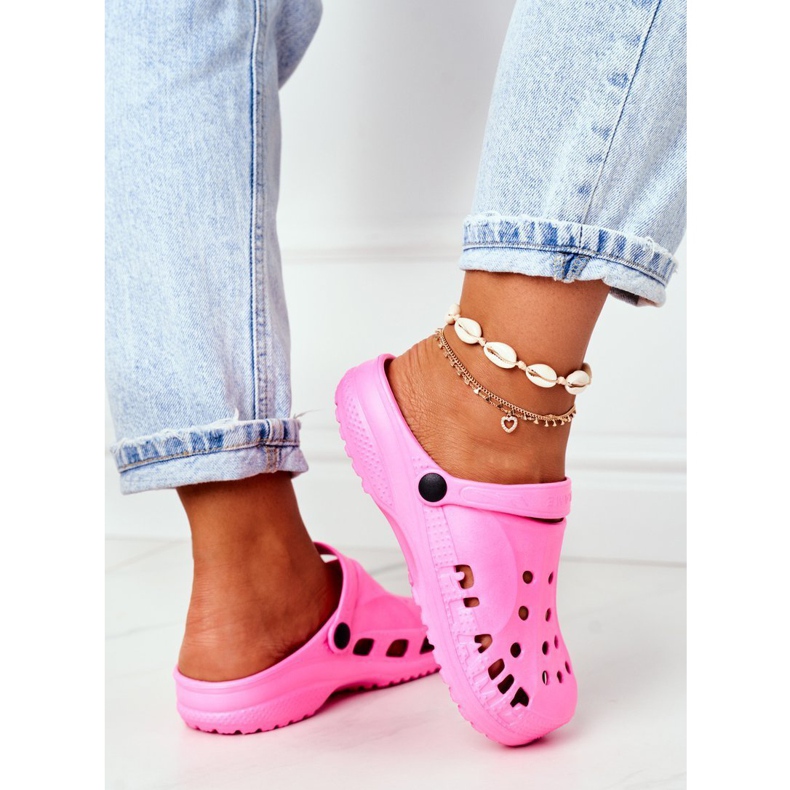 Flameshoes Damen Hausschuhe Pink Light Crocs Eva rosa 4