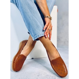 Cukki Camel durchbrochene Damen-Slipper braun 2