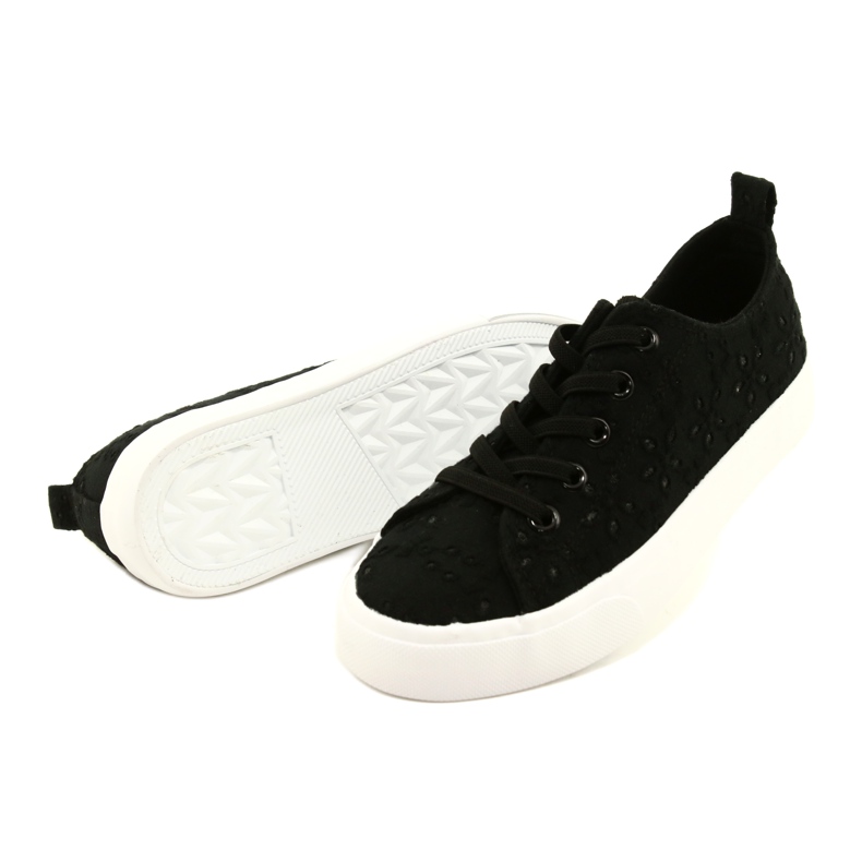 Atletico Mädchen Sneakers Slip -in Spitze WY20763 Schwarz 3