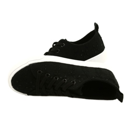 Atletico Mädchen Sneakers Slip -in Spitze WY20763 Schwarz 4