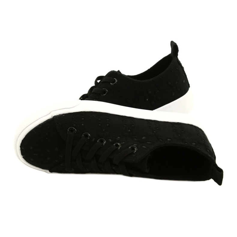 Atletico Mädchen Sneakers Slip -in Spitze WY20763 Schwarz 4