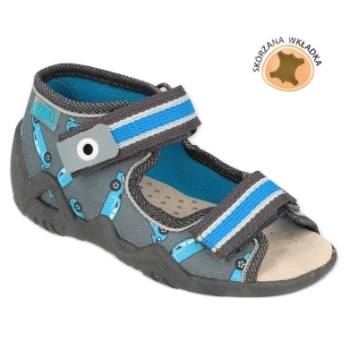 Befado gelbe Kinderschuhe 350P031 blau grau 1