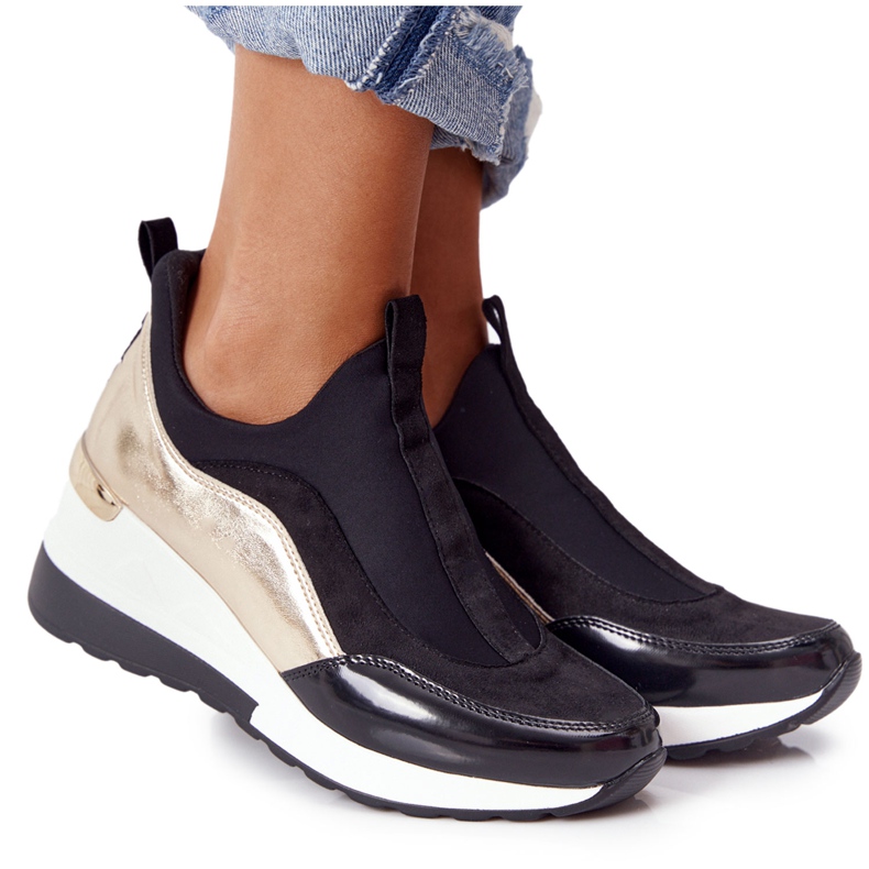 Evento Keilsneaker 21PB35-4000 schwarz golden 3