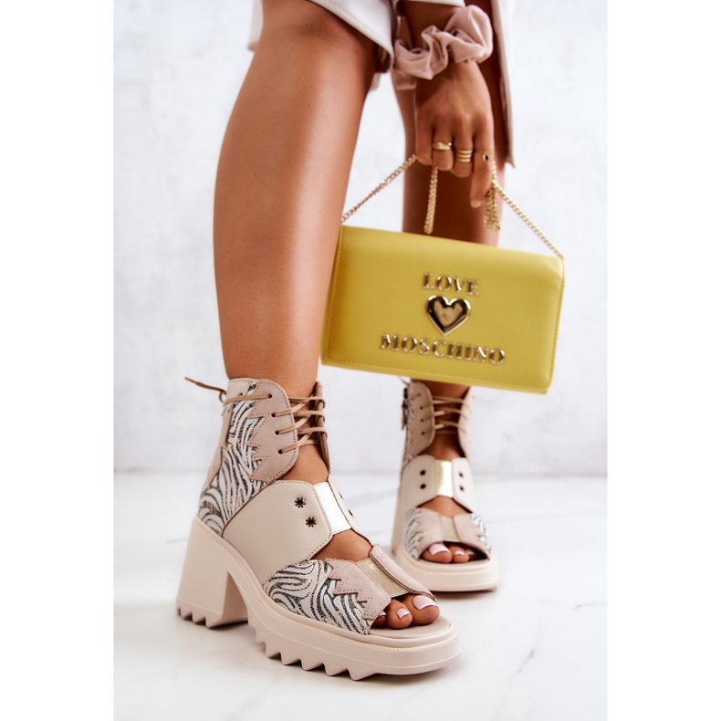 Lederstiefel mit Reißverschluss Maciejka 05321-04 Beige 2