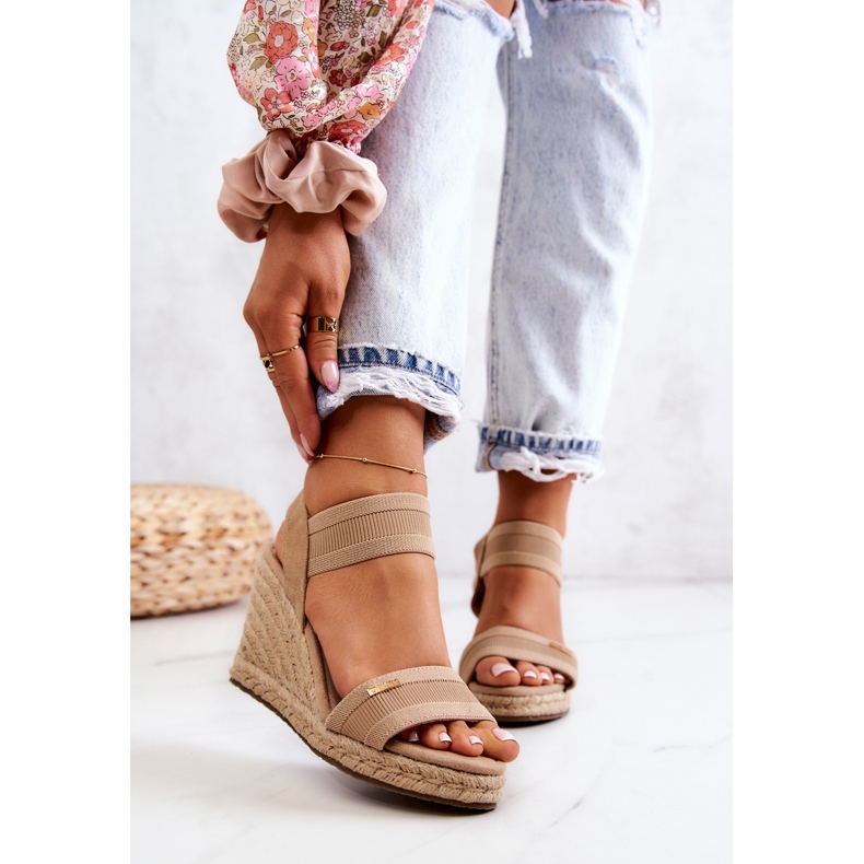 Damensandalen mit Keilabsatz Big Star JJ274978 Beige 1