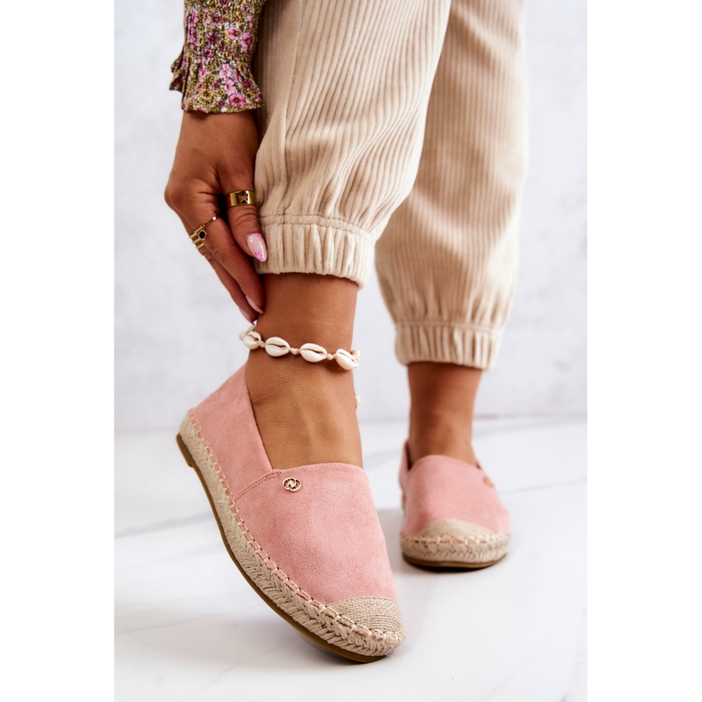 PE1 Rosafarbene Joaquin-Wildleder-Espadrilles für Damen 1