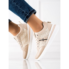 TRENDI Stylische Sneaker beige braun 1