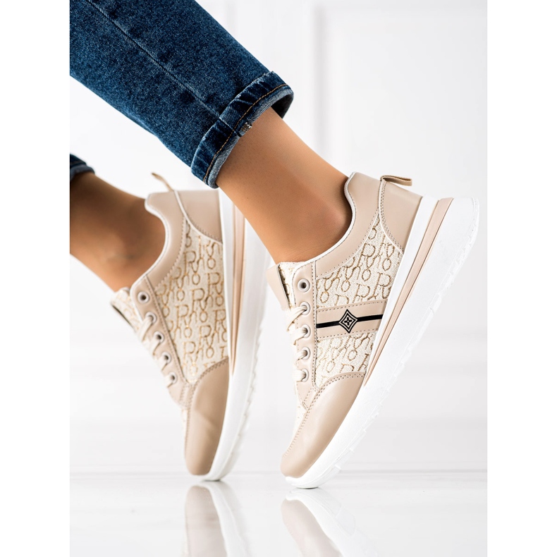 TRENDI Stylische Sneaker beige braun 1