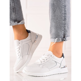 VINCEZA Leder-Sneakers weiß 1