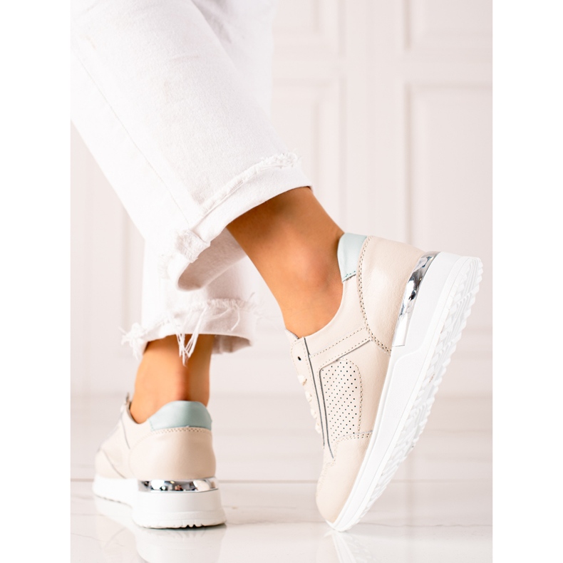 VINCEZA Leder-Sneakers beige 2