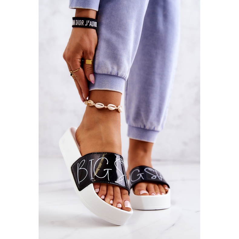 Damen Gummihausschuhe Big Star JJ274A276 Weiß und Schwarz 1