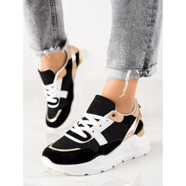 TRENDI Stylische Sneaker schwarz golden 1