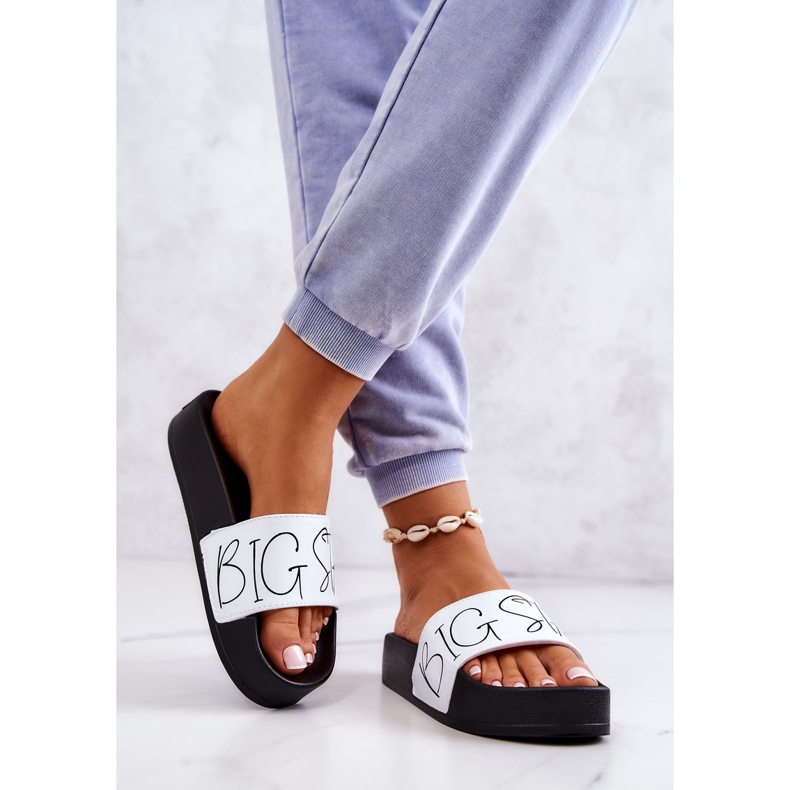 Damen Gummihausschuhe Big Star JJ274A275 Schwarz und Weiß 2