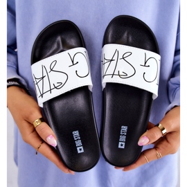 Damen Gummihausschuhe Big Star JJ274A275 Schwarz und Weiß 8