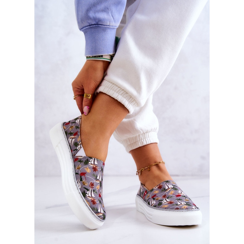 Damen Sneakers Slip On Memory Foam Big Star JJ276015 Grau 2