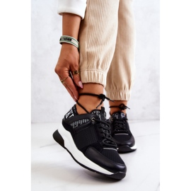 Vinceza Sportschuhe Turnschuhe auf Wedge Black Lorey schwarz 1