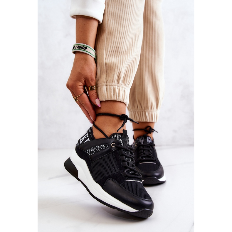 Vinceza Sportschuhe Turnschuhe auf Wedge Black Lorey schwarz 1