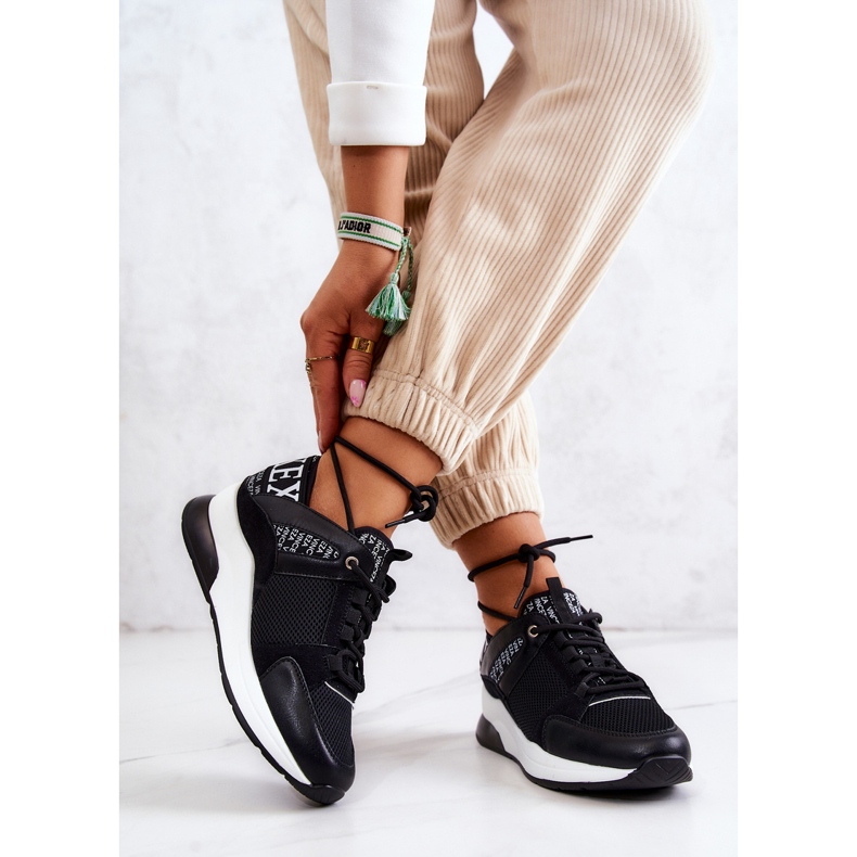 Vinceza Sportschuhe Turnschuhe auf Wedge Black Lorey schwarz 2