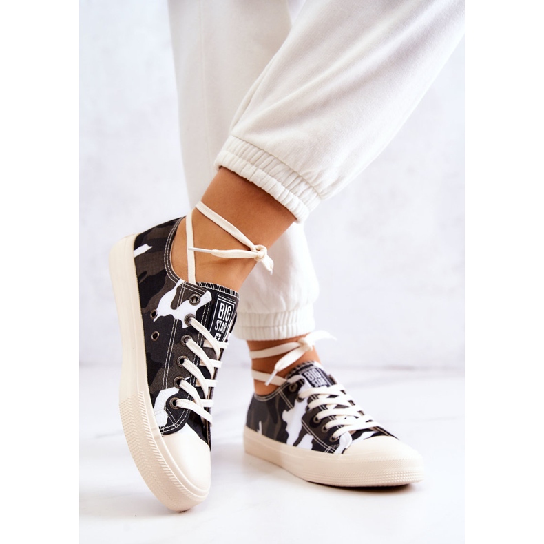 Damen Material Sneakers Camo Big Star JJ274237 Weiß-Grau 2