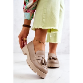 Damen Lederschuhe Fransen Maciejka 05497-04 Beige 2