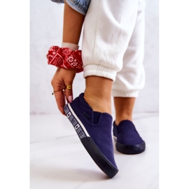 Damen Sneakers Slip-on Big Star HH274011 Marineblau 1