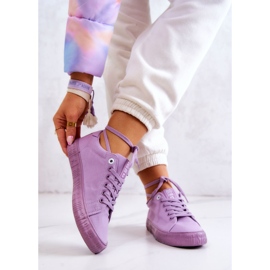 Damen Low Sneakers Big Star JJ274416 Violett lila 2