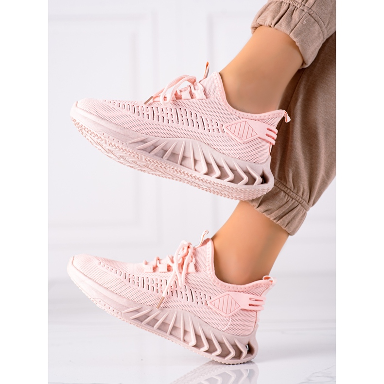 TRENDI Rosa Textil-Sneakers 2