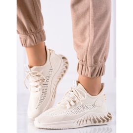 TRENDI Beige Textil-Sneakers 1
