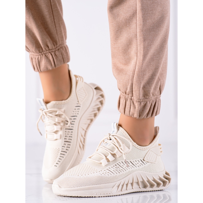 TRENDI Beige Textil-Sneakers 1