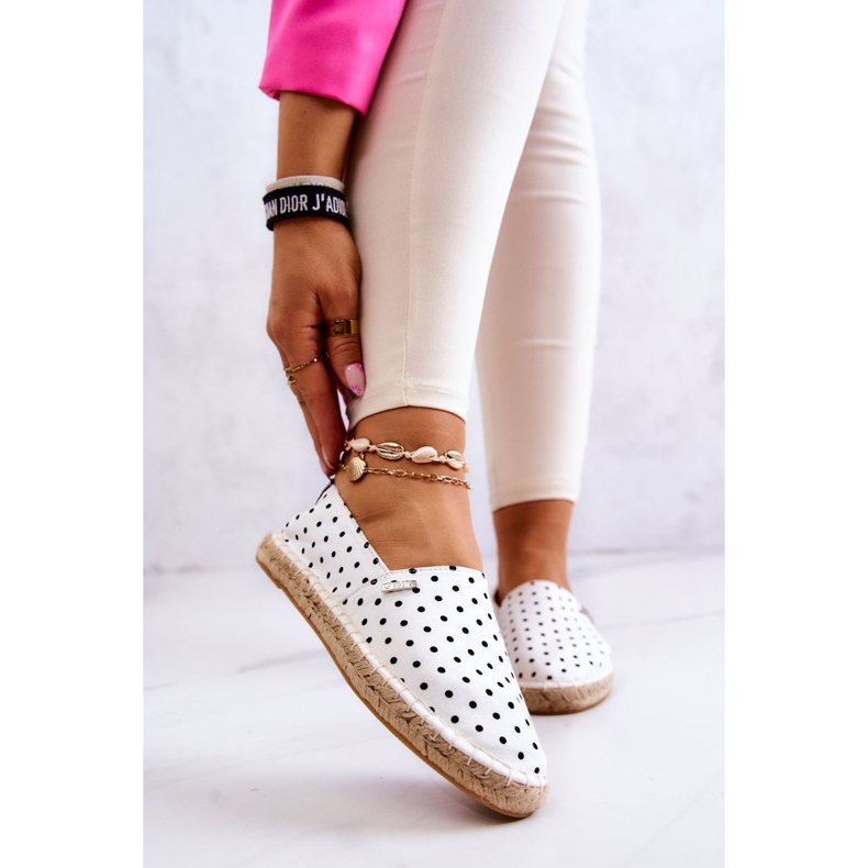 Damen-Espadrilles mit Polka Dots Big Star JJ274870 Weiß 1