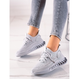 TRENDI Graue Textil-Sneakers 2