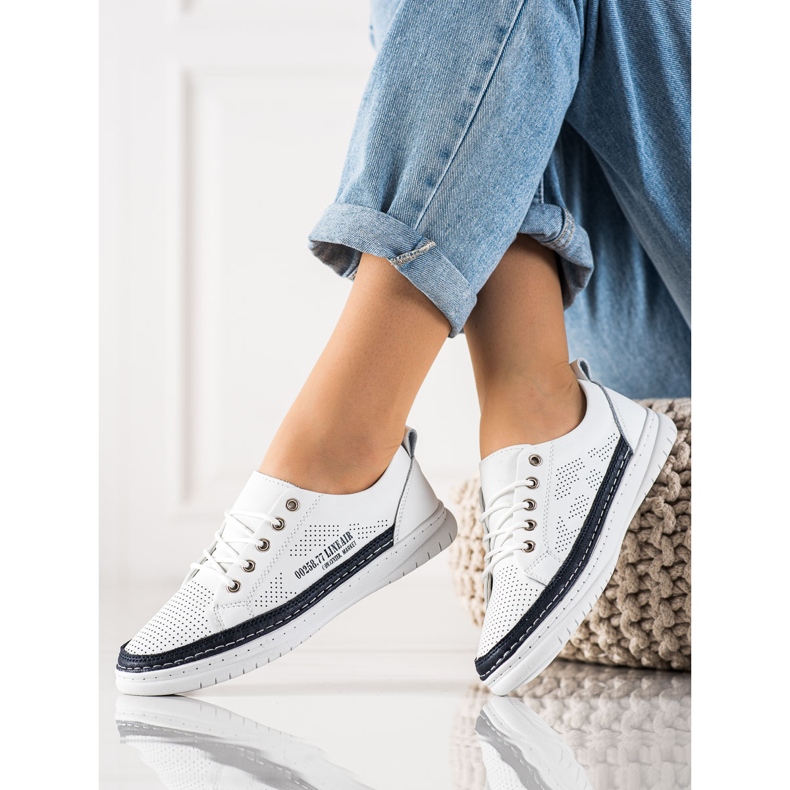 Evento Weiße Ledersneaker 1