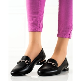 Loafer auf Sergio Leones Flat Heels schwarz 1