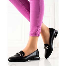 Loafer auf Sergio Leones Flat Heels schwarz 2