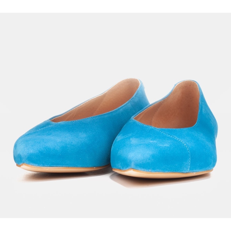 Marco Shoes Blaue Ballerinas aus natürlichem Wildleder 1