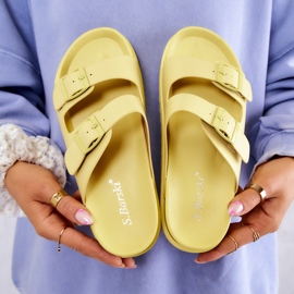 S.Barski Gelbe Corina-Gummihausschuhe mit Schnalle 2