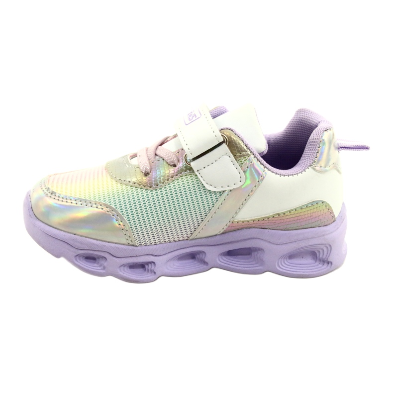 ADI Sportschuhe LED Glowing Velcro News 22DZ32-4837 Lilac-White rosa silber 1