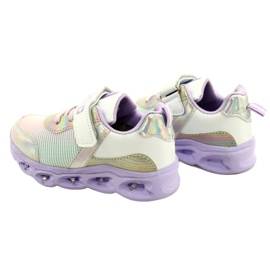 ADI Sportschuhe LED Glowing Velcro News 22DZ32-4837 Lilac-White rosa silber 4