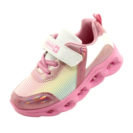 ADI Sportschuhe LED Glowing Velcro News 22DZ32-4837 Rosa / Weiß 3