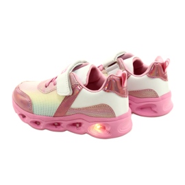 ADI Sportschuhe LED Glowing Velcro News 22DZ32-4837 Rosa / Weiß 5