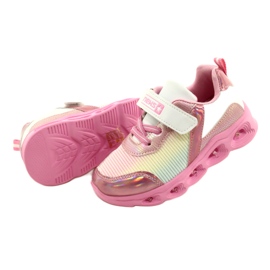 ADI Sportschuhe LED Glowing Velcro News 22DZ32-4837 Rosa / Weiß 4